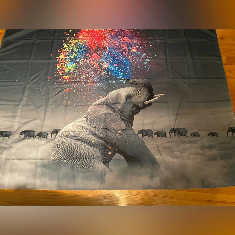 Colorful elephant tapestry